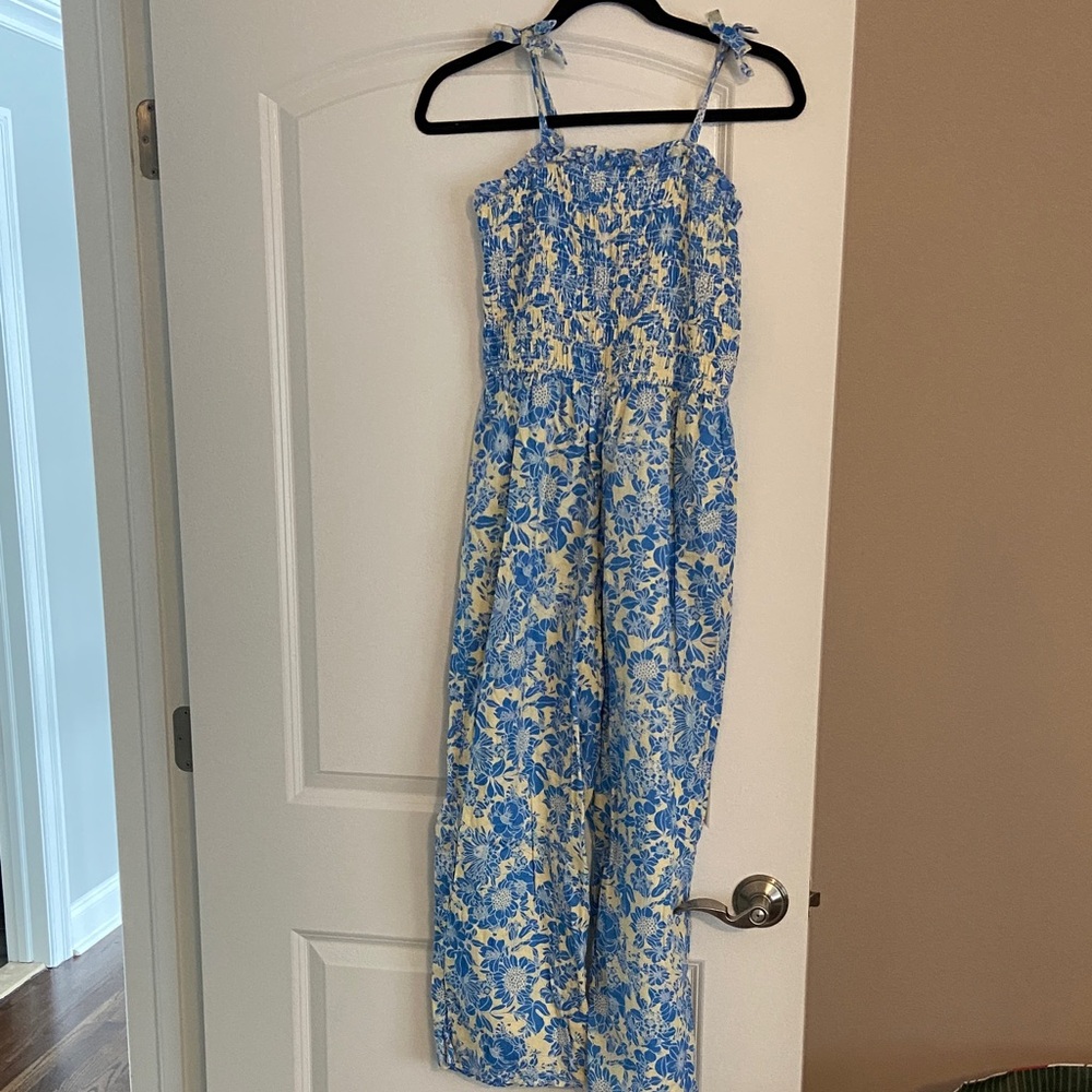 Crewcuts Floral Blue and White Romper